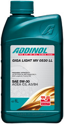 Каталог подбора моторных масел LineParts Addinol Giga Light (Motorenol) MV 0530 LL 5W-30, 1л Синтетическое | Артикул 4014766072573