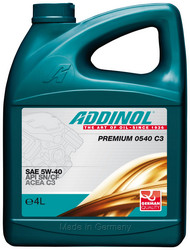 Каталог подбора моторных масел LineParts Addinol Premium 0540 C3 5W-40, 4л Синтетическое | Артикул 4014766250896